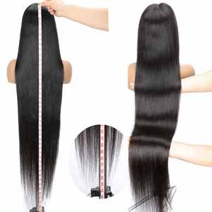 Perruque sans colle prête à porter, 100 % cheveux indiens bruts, avec dentelle HD transparente, pour femmes noires, cheveux fins et longs - Product Image 2