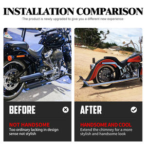 할리 헤리티지 소프테일 클래식 FLSTC 2007-2017 팻보이 FLSTF 07-2017 FLS용 오토바이 듀얼 배기 시스템 크롬 배기 파이프 - Product Image 6