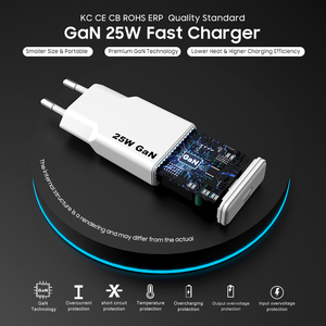 Cargador de Teléfono Ultra Delgado Tipo C Gan PD de 25w para iPhone y Samsung, Adaptador Portátil de Carga Rápida para Dispositivos Móviles, Cargador de Pared USB C - Product Image 6