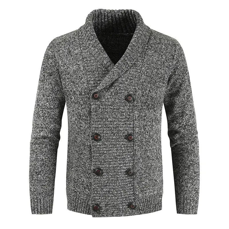 Youth Double Breasted Solid Color Comfortable Warm Cardigan Tops Warm Casual Cardigan Knitting Sweater coat