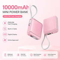 Nouveaux produits 2026 – Mini batterie externe 10000 mAh rechargeable avec charge rapide PD22.5W, affichage numérique, logo personnalisé en usine