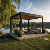 Pavillon moderne en aluminium à toit plat pour jardin extérieur et patio