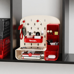 Tocen <b>Desktop</b> Pegboard Storage Box With Compartments Multi Functional Desk <b>Organizer</b> <b>For</b> Stationery And Office Supplies - Product Image 4