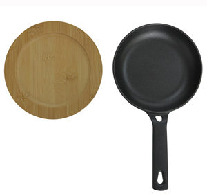 Sartén <span class=keywords><strong>de</strong></span> Hierro Fundido Pre-Sazonada con Bandeja <span class=keywords><strong>de</strong></span> Madera, Sartén Plana <span class=keywords><strong>Antiadherente</strong></span> para Bistec, Huevo y Panqueques - Product Image 5