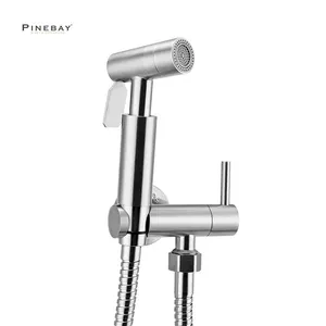 PINEBAY New Design Woman Portable OEM Handheld Bidet Sprayer Kit Bathroom SUS304 Toilet Attachment WC Toilet Shattaf With Hose