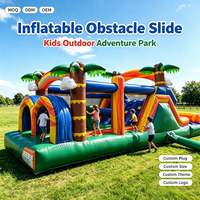Parcours d'obstacles gonflable pour enfants, château gonflable avec toboggan, aire de jeux d'aventure en plein air, équipement de jeu amusant