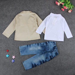 Wholesale New Style Children Clothes Clothing Sets Kids Long Sleeves Plain <b>Shirt</b> Boy's <b>Jeans</b> <b>Mens</b> - Product Image 3