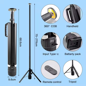 مصباح تخييم <span class=keywords><strong>LED</strong></span> قابل لإعادة الشحن فائق السطوع بقوة 2000 لومن متعدد الوظائف مع حامل تلسكوبي محمول للإصلاح والتخييم - Product Image 3