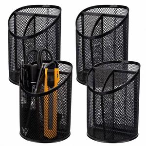 Hot Sale 3 Compartments Desktop Wire Metal Mesh Black Pen Pencil Holder for Office and School Wireless <b>Charger</b> with Pen Holder - Product Image 3