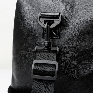 Bolsa de Lona Personalizada de Lujo Estilo Europeo en Cuero Negro para Yoga, Gimnasio, Zapatos, Viajes y Deportes - Product Image 5