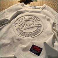 T-shirt Homme Premium Original 100% Coton Col Rond Vintage Logo Délavé Couleur Blanc Brique Épais pour l'Été