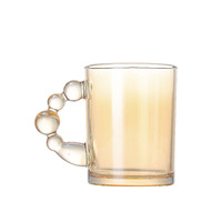 Tasse à café en verre irisé avec poignée bulle, résistante à la chaleur, tasse à thé vintage, verre à boire pour café, maison, après-midi, cadeau, vente en gros