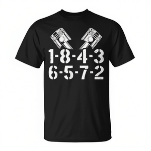 Camiseta V8 Firing Order 1-8-4-3-6-5-7-2 para entusiastas de los coches y del taller - Product Image 2