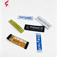 Étiquettes tissées haute densité personnalisées avec logo de marque, étiquettes brodées pour vêtements/chaussures