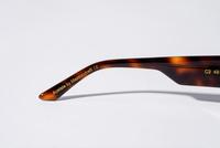Monture de lunettes de soleil unisexe en acétate Mazzucchelli, coupe biseautée, écaille de tortue Havana, forme rectangulaire irrégulière, verres en nylon anti-lumière bleue