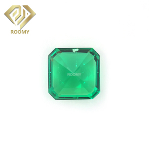 Piedra preciosa suelta creada hidrotermal Asscher corte esmeralda verde cultivada en laboratorio colombiano para joyería - Product Image 6