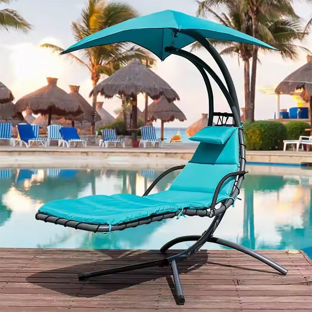Outdoor Garden Zero Gravity Chair with Canopy for Beach Hotel