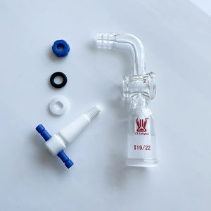 CS Labglass Laborglaswaren Borosilikatglas 90-Grad-Winkel Destillations-Vakuumadapter mit PTFE-Absperrhahn - Product Image 3