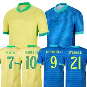 2024 2025 Camisas de Futebol VINI JR BRASIL COPA AMERICA CASEMIRO NEYMAR JR Camiseta de fútbol nacional hombres niños Kit