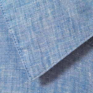 <span class=keywords><strong>Camicia</strong></span> Casual Personalizzata Estiva da <span class=keywords><strong>Donna</strong></span>, Blu Mélange, con Tasca Singola, Vestibilità Rilassata, 100% <span class=keywords><strong>Lino</strong></span>, Manica Lunga, Abbottonata - Product Image 6