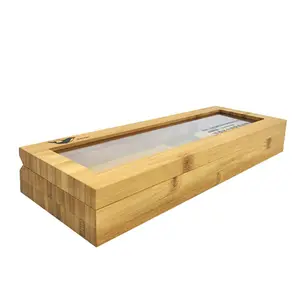 Caja de madera Natural personalizada para almacenar cuchillos, caja de almacenamiento de alta calidad