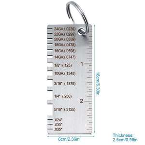Regla Medidora de Espesor de Acero de Grado Industrial con Anillo para Llaves para Mediciones de Precisión - Product Image 2