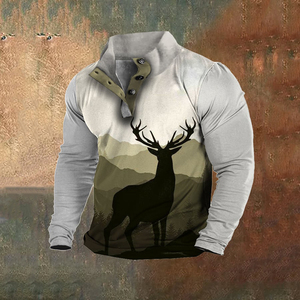 Felpa da <span class=keywords><strong>uomo</strong></span> con stampa fotografica 3D personalizzata alla moda stile americano Bear carar Pullover con colletto rialzato felpa - Product Image 5