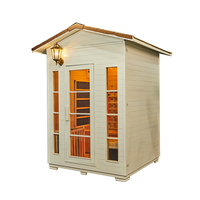 Sauna infrarouge en bois de chanvre traditionnel pour 2 personnes, bon marché pour l'extérieur avec poêle
