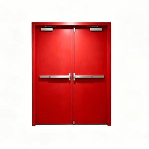 <span class=keywords><strong>Porta</strong></span> Tagliafuoco in Acciaio <span class=keywords><strong>a</strong></span> Doppia Anta Certificata UL 180 Minuti con Barra Antipanico per Uscita di Emergenza, Protezione da Fumo e Incendio - Product Image 1