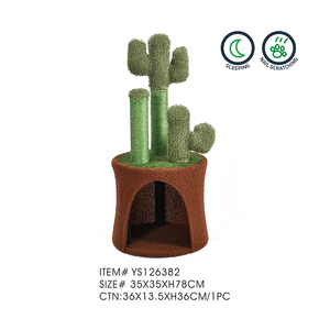 Phong cách cây xương rồng mèo với sang trọng Giường Màu Xanh Lá Cây Gãi bài viết và vui vẻ leo núi thiết kế - Product Image 2