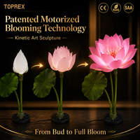 Lampes de jardin LED en forme de lotus à pétales mobiles, IP65, pour hôtels, complexes hôteliers, projets de décoration paysagère extérieure