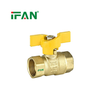 Vanne à boisseau sphérique en laiton IFAN ODM OEM 1/2'' avec poignée papillon à étanchéité renforcée pour le contrôle de l'eau d'irrigation de jardin