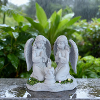 Statue d'ange priant en résine, modèle BY25104, best-seller transfrontalier, avec lumière solaire pour jardin extérieur
