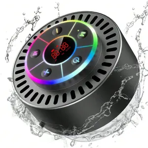 LED light RGB color waterproof speaker Low delay dishwashing bathroom speaker Digital display HD sound quality wireless speaker