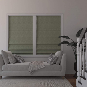 Stores romains électriques sans fil en tissu occultant polyester à motif uni intégré, très demandés par les fabricants, pour fenêtre française - Product Image 4