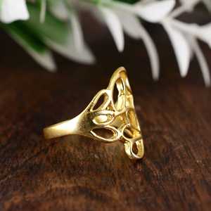 Boho Floral Brass <b>Rings</b> 18k Gold Plated Flower <b>Rings</b> <b>Statement</b> Handmade Wholesale <b>Rings</b> - Product Image 6