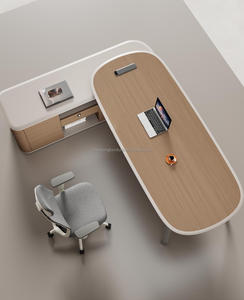 Scrivania Direzionale Modulare in Legno Massello di Alta Qualità, <span class=keywords><strong>Design</strong></span> Moderno, Tavolo da Lavoro Durevole per Ufficio Commerciale e CEO - Product Image 3