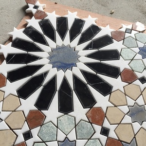 Carrara Modern bunga multiwarna marmer mosaik ubin parket murah untuk dinding lantai dan kamar mandi aplikasi untuk Hotel - Product Image 4