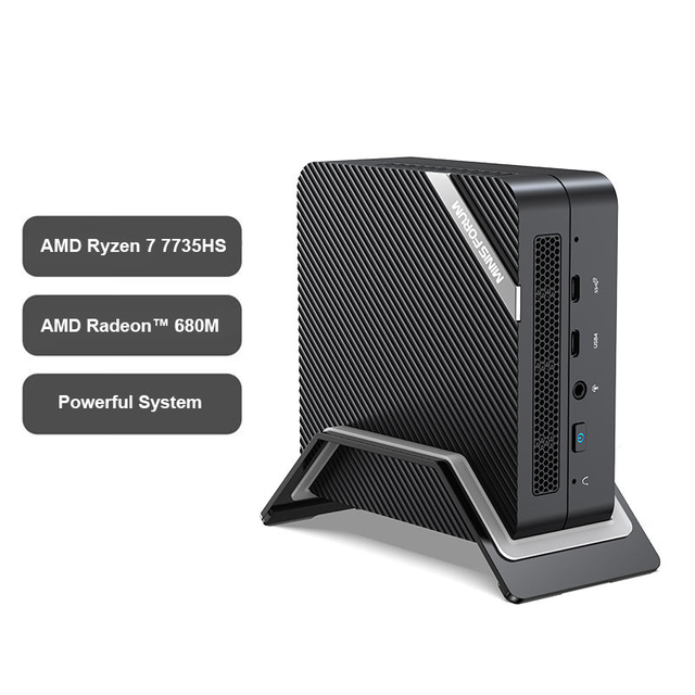 2026 Minisforum UM773 Lite Mini PC AMD R7 7735HS AMD Radeon 680M Win11 Pro OS DDR5 32GB 512GB SSD 8K USB4 Office PC Gamer