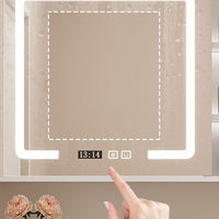 Ensemble de meuble-lavabo mural intelligent en aluminium avec miroir LED, armoire étanche et vasque en céramique pour projets hôteliers et d'appartements