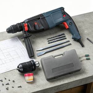 Marteau perforateur rotatif sans fil Vertak 800W 2.8J 26mm avec embouts, burins et mallette de transport - Product Image 1