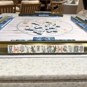 HIMORE <span class=keywords><strong>Casino</strong></span> Jeux d'argent Nouveauté Vente en gros Ensemble de Mahjong américain en acrylique bleu Waterside Motif océan personnalisé - Product Image 3