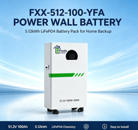 Batterie de stockage solaire résidentielle mobile LiFePO4 51,2 V 100 Ah 5,12 kWh, conception compacte en armoire, équipée de roulettes
