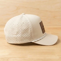 Casquette de baseball Oxford personnalisée à 5 panneaux, avec cordon, snapback, respirante, imperméable, patch en cuir, motif léopard, unisexe, pour le golf, style « Dad Hat », vente en gros