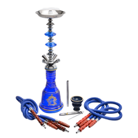 Ensemble de chicha portable en verre acrylique avec quatre tuyaux et finition miroir