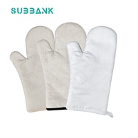 Subbank sarung tangan BBQ dapur tahan panas sublimasi cetak Transfer termal sarung tangan memasak koki 100% katun Linen sarung tangan Oven