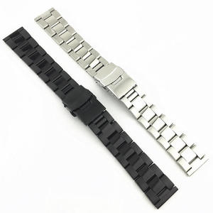 <span class=keywords><strong>Bracelet</strong></span> de montre en acier inoxydable massif 20mm 22mm 24mm PVD noir <span class=keywords><strong>Bracelet</strong></span> en métal pour hommes avec <span class=keywords><strong>boucle</strong></span> déployante pour montre de plongée - Product Image 1
