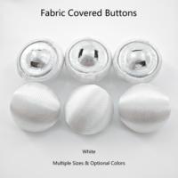 Boutons en tissu blanc en forme de dôme, recouverts de tissu, pour la couture de robes de cérémonie et de mariée, vente en gros