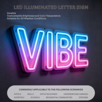 Enseignes lumineuses 3D LED sur mesure, affichages publicitaires lumineux pour façades de magasins, centres commerciaux et immeubles de bureaux