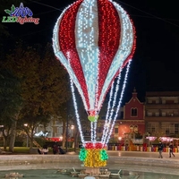 Ballon à air chaud géant programmable en LED 3D, motif lumineux personnalisé, sculpture extérieure imperméable pour la décoration de paysage de Noël